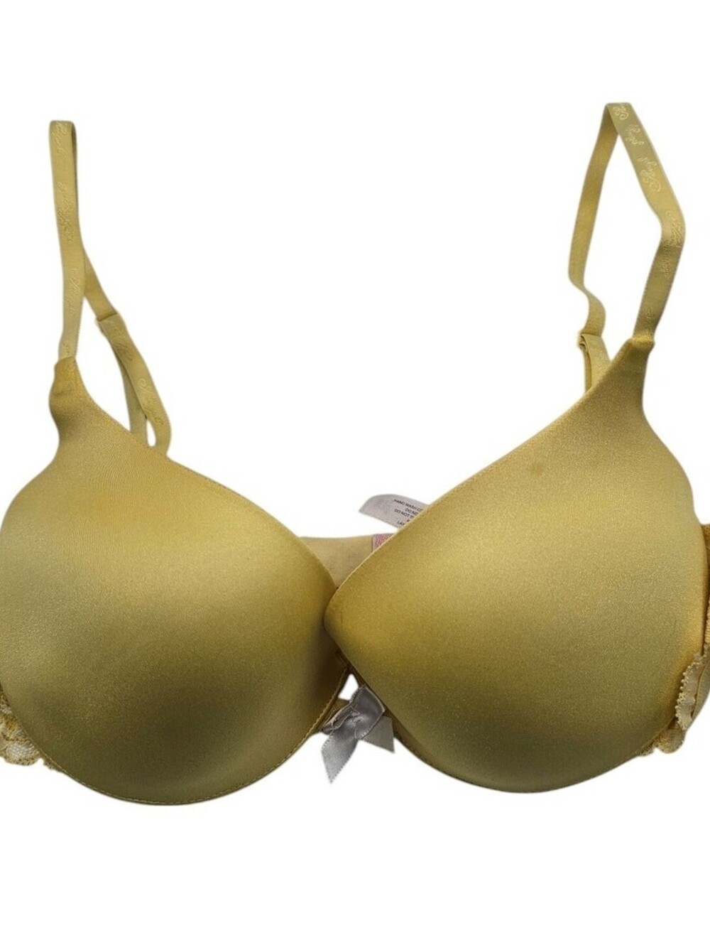 Victorias Secret Angels Womens Sz 34B Ligjtly Padded Bra Bright Yellow Lace